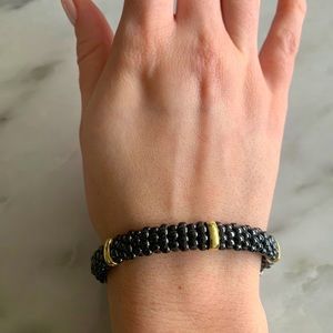 SOLD! Lagos Black/Gold Caviar Beaded Bracelet